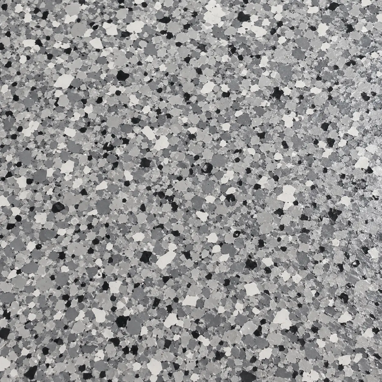 Representative neutral gray decorative flake finish